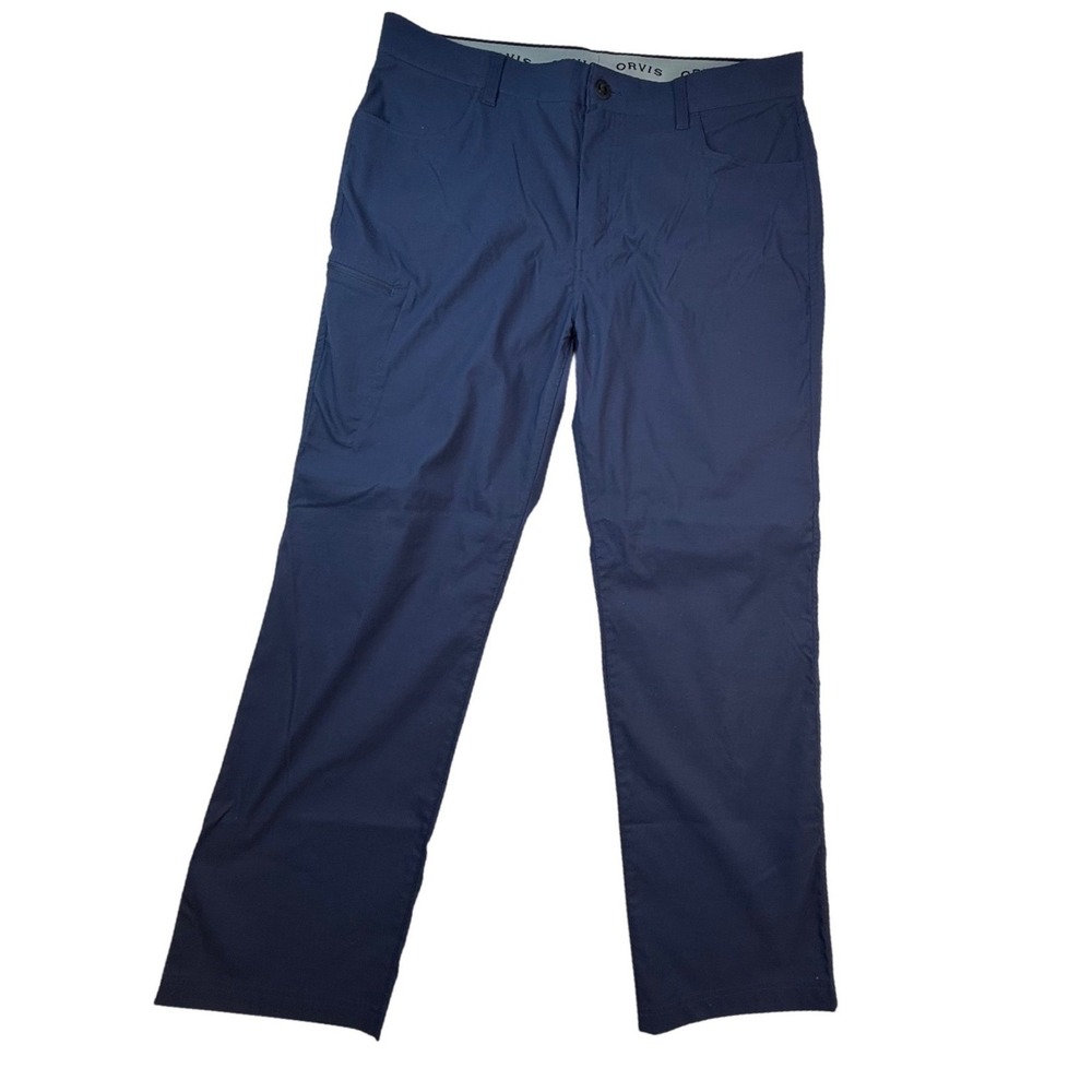 Orvis Mens Navy Blue Tech Performance Hiking Cargo Pants 40x32 Outdoor Utility